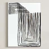 "In and Out" - Art Print in moon by Bethania Lima - Framed Canvas