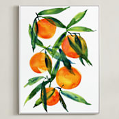 "Tangerine" - Art Print in Tangerine by Alexandra Dzh - Framed Canvas