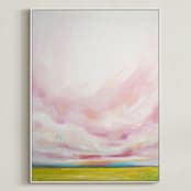"Leave Behind the Shadows" - Art Print in Pink by Emily Jeffords - Framed Canvas