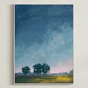 "Twilight" - Art Print in Twilight Blue by Stephanie Goos Johnson - Framed Canvas