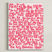 "HA-HA-HA-HA" - Art Print in Rose by Kate Roebuck - Framed Canvas