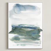 "ocean landscape" - Art Print in sea green by Kelly Witmer - Framed Canvas