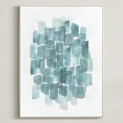 "Steely Blues" - Art Print in Steel Blue  by Tennyson Tippy - Framed Canvas