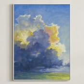 "A Better Day" - Art Print in Thunder Blue by Stephanie Goos Johnson - Framed Canvas