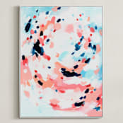 "Grapefruity" - Art Print in Coral by Katie Craig - Framed Canvas