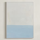 "Calm At Sea" - Art Print in Tranquil Blue by Amanda Phelps - Framed Canvas