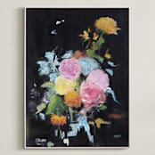 "The Blooming of Bliss" - Art Print in Black by Mary Ketch - Framed Canvas