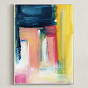 "Flags" - Art Print in midnight by Lindsay Megahed - Framed Canvas