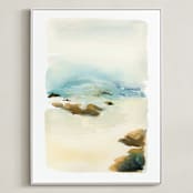 "Beach" - Art Print in Sea by Yao Cheng Design - Framed Canvas