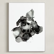 "Single Plasma" - Art Print in Monochrome by AT ORIGINALS - Framed Canvas