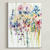 "Wildflowers" - Art Print in rose by Lindsay Megahed - Framed Canvas