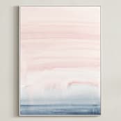 "Cascading Sky" - Art Print in Blush Pink by Little Valley Studio - Framed Canvas