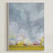 "Grace in the Winds" - Art Print in Gray by Emily Jeffords - Framed Canvas