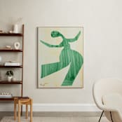 "Madame Green" - Art Print in Gorgeous Green by Maran Ree Whiting - In a Room