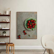 "Strawberries on a Plate" - Art Print in Crimson by Wendy Keller - In a Room