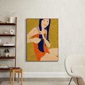 "Girl By The Pool" - Art Print in sun-drenched by Deborah Chou - In a Room