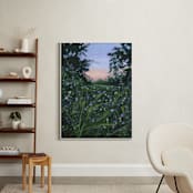 "Wildflowers At Dusk" - Art Print in Dark Emerald Green by Weronika Zubek - In a Room