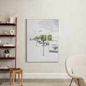 "Ski Lift" - Art Print in Pine by Monica Loos - In a Room