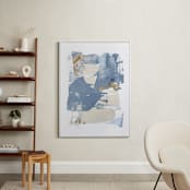 "On the Rocks No. 2" - Art Print in Wedgewood Blue by Julia Contacessi - In a Room