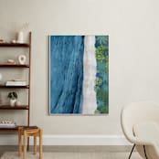 "Indigo Sea" - Art Print in Indigo Sea Blue by Denise Wong - In a Room