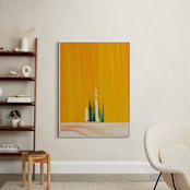 "Emerging" - Art Print in Orange Yellow by Jennifer Spencer - In a Room