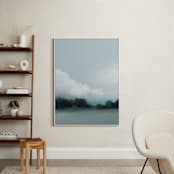 "Anchored Here II" - Art Print in Blue Grey by Shraddha Dharia - In a Room