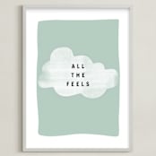 "all the feels" - Art Print in aqua by Lindsay Stetson Thompson - Framed