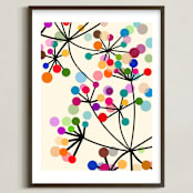 "Flowering Tree" - Art Print in pink by Angel Estevez - Framed