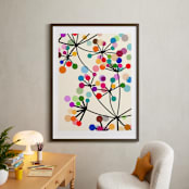 "Flowering Tree" - Art Print in pink by Angel Estevez - In a Room