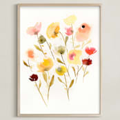 "Collected on a Walk" - Art Print in Sunflower by Lindsay Megahed - Framed