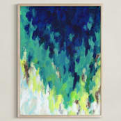 "Awake at Night" - Art Print in Peacock by Holly Whitcomb - Framed