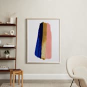 "Coastline" - Art Print in Deep Ocean Blue by Christina Flowers - In a Room