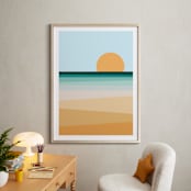 "Sea Side II" - Art Print in Sea Blue by David Michuki - In a Room