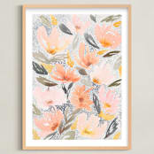 "Speckled Garden" - Art Print in White by Whitney Rainsdon - Framed