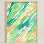 "Emerald Wash" - Art Print in Emerald by Chelsey Scott - Framed