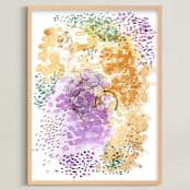 "Ripples Watercolor" - Art Print in Amethyst by Andi Pahl - Framed