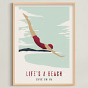"Dive On In" - Art Print in Beach by Kampai Designs - Framed