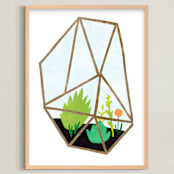 "Terrarium 2" - Art Print in Fern by Kelly Nasuta - Framed