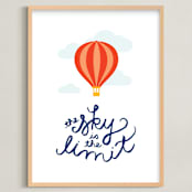 "The Sky is the Limit" - Art Print in Navy Blue by Genna Blackburn - Framed