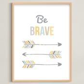 "Brave Little Arrow" - Art Print in Neutral by Kayley Miller - Framed