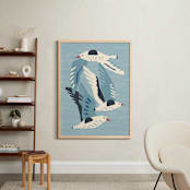 "Seagulls" - Art Print in Neutral Blue Green by Roochita Chachra - In a Room