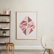 "Shattered Series Diamond" - Art Print in Coral by Jennifer Morehead - In a Room
