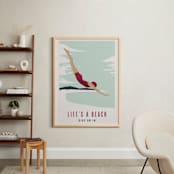 "Dive On In" - Art Print in Beach by Kampai Designs - In a Room