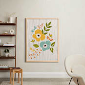 "Woodland Wallflowers" - Art Print in Mustard by Bethany Anderson - In a Room