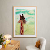 "Giraffe Up Close" - Art Print in Carmel by Lindsay Megahed - In a Room