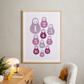 "Counting Babushka Babies" - Art Print in Lavender by Corinne Malesic - In a Room