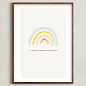 "You Make Me Happy" - Art Print in White by Joyce Pinheiro - Framed