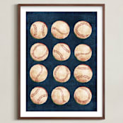 "Dinger 1 Spin Cycle" - Art Print in Navy by Kamala Nahas - Framed