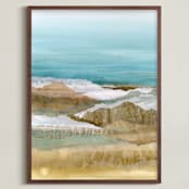 "Uneven Ground I" - Art Print in Sky Blue by Lara Eckerman - Framed