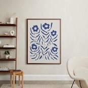 "Bloom 2" - Art Print in Denim by Kelly Watkins - In a Room